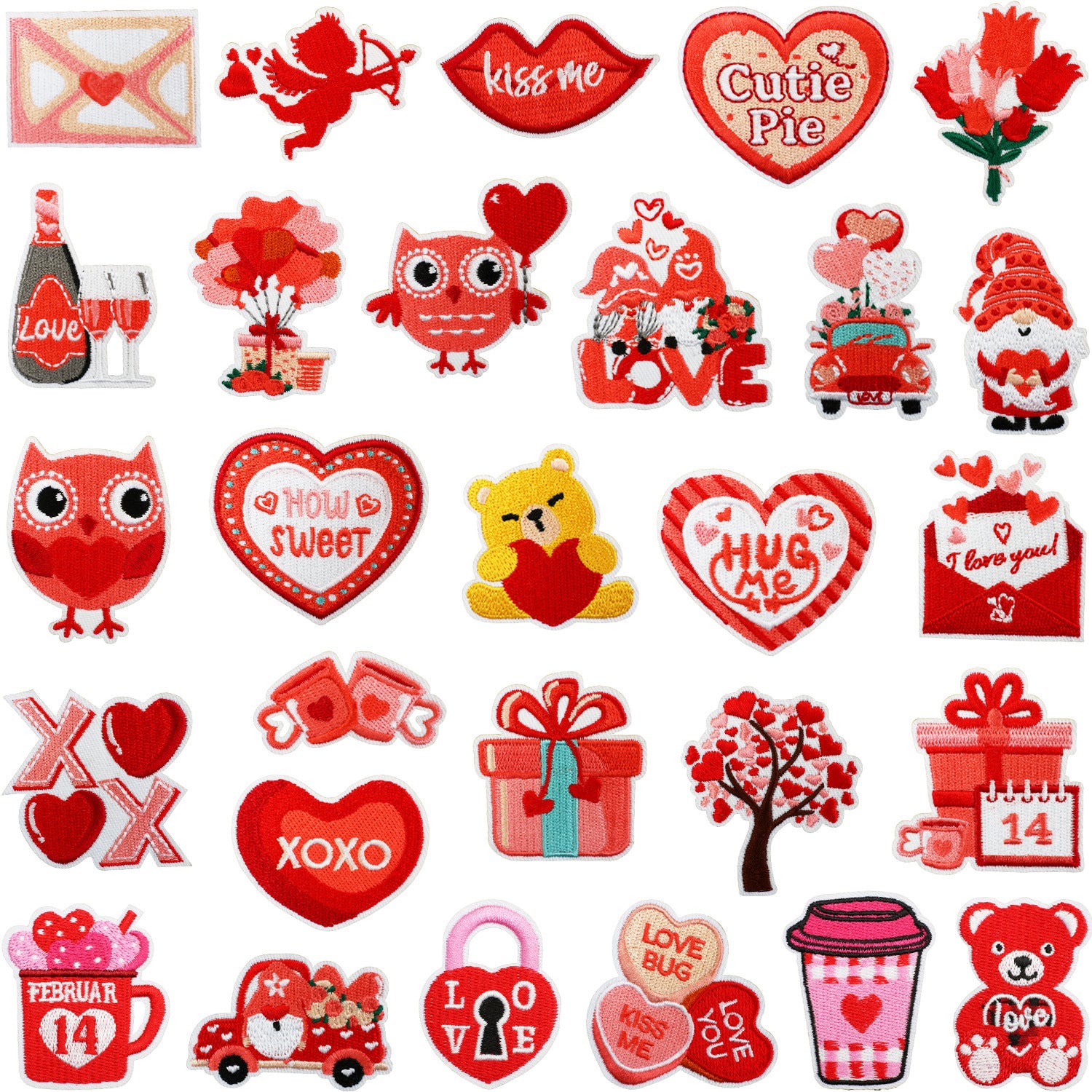 Wholesale Valentine' s Day Red Cartoon Embroidery DIY Patches