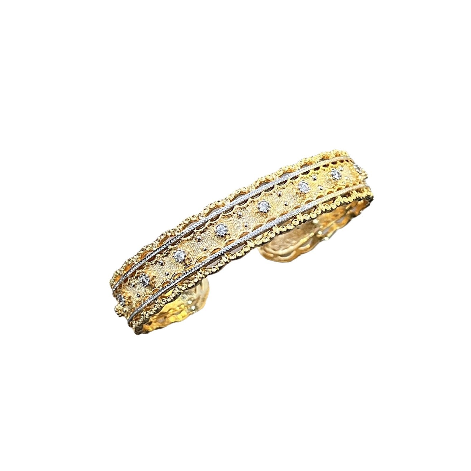 Wholesale woven carved gold paint full diamond bracelet