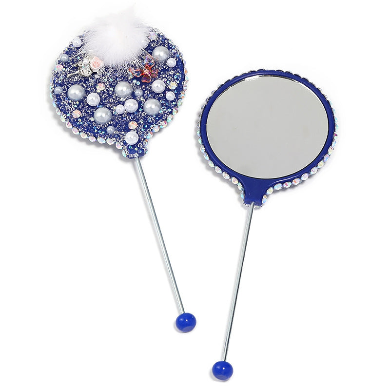 Wholesale Starry Sky Soft Sugar Beaded Handheld Makeup Mirror