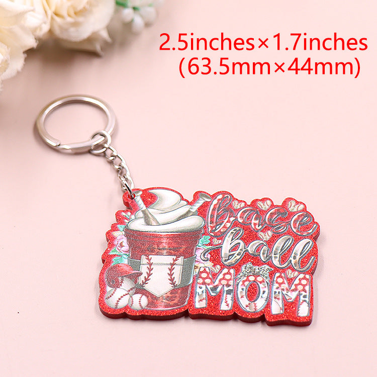 Wholesale Mama Mother's Day Acrylic Baseball Ice Cream Keychain
