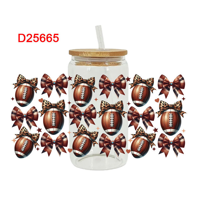 Wholesale Cartoon Cute Soccer Baseball Series 16oz Cup UV DTF Wraps