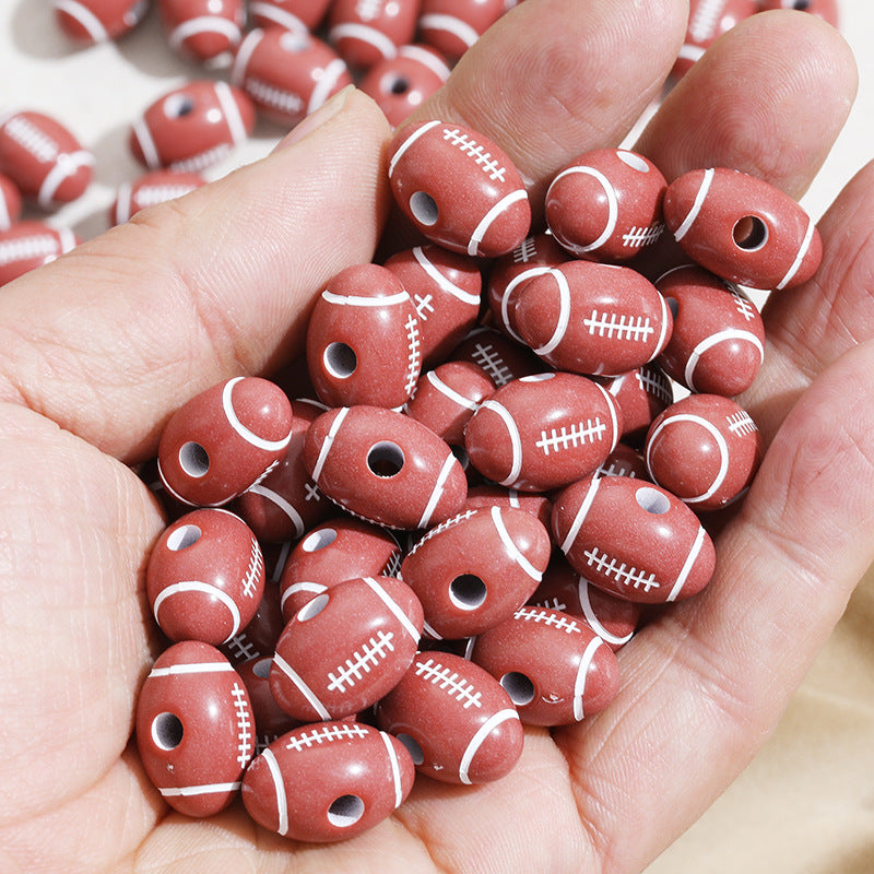 Wholesale  10pcs rugby basketball football baseball tennis Acrylic Beads