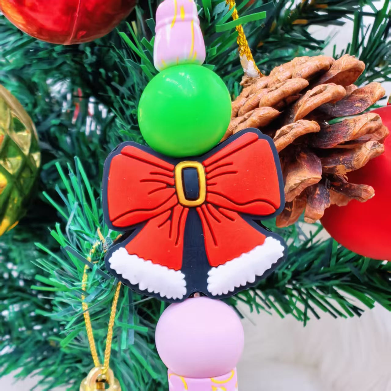 Wholesale 10pcs/pack 2D Christmas  Cartoon Focus Beads  DIY Silicone Beads