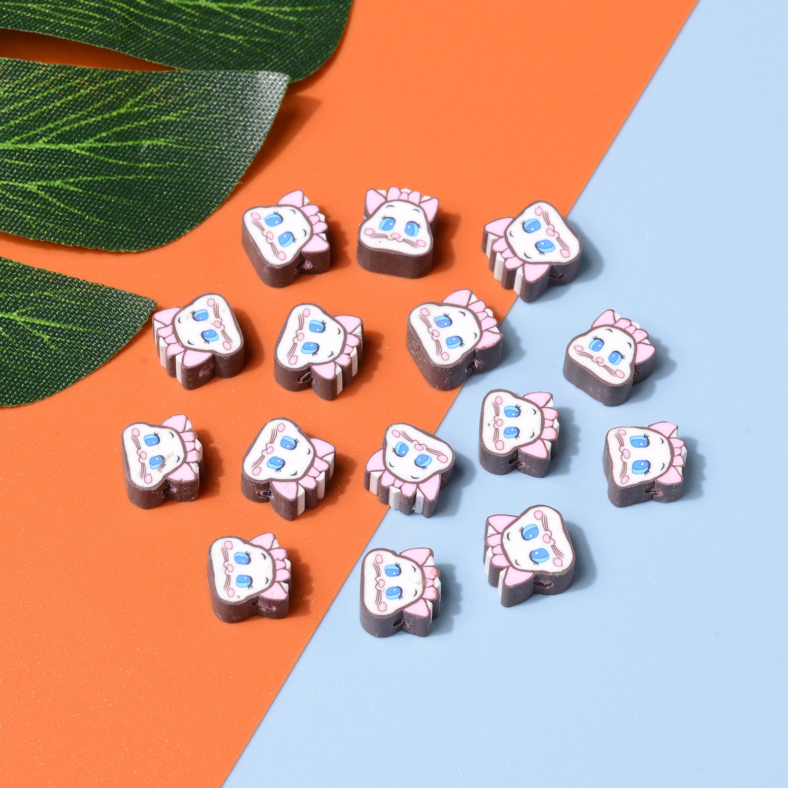 Wholesale 500pcs Bowknot Cat Soft Pottery Beads