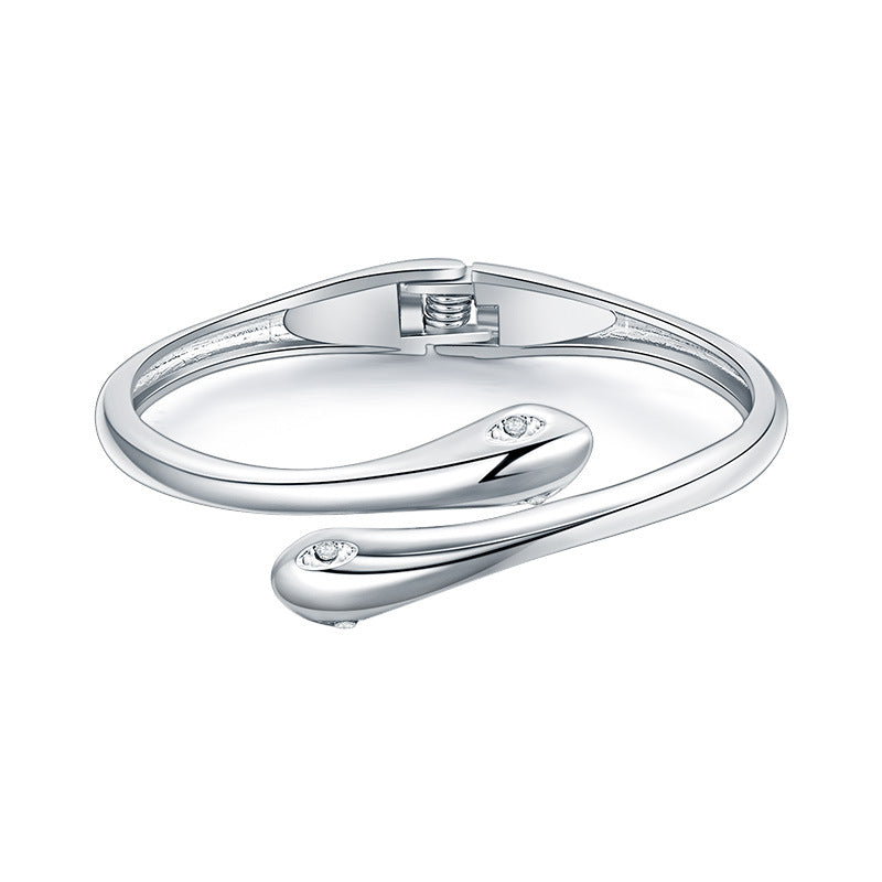 Wholesale Snake-shaped Open Metal Texture Bracelet