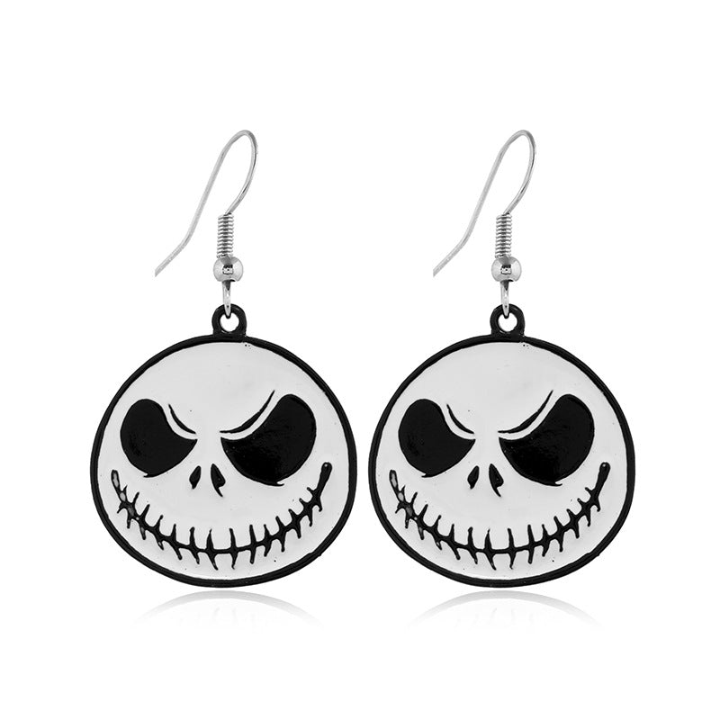 Pendientes de calavera de aleación de Halloween al por mayor