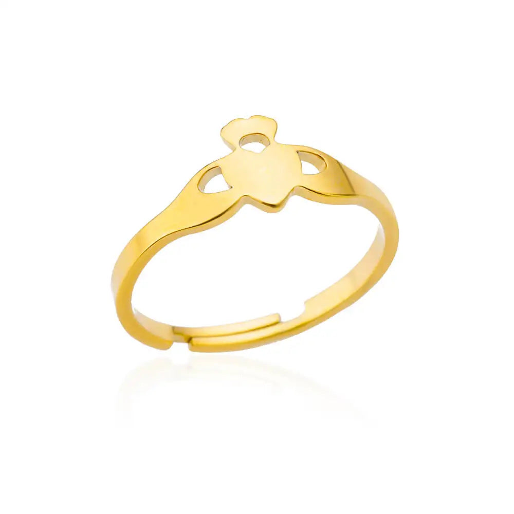 Wholesale Stainless Steel Ring Cross Couple Ring Heart-Shaped