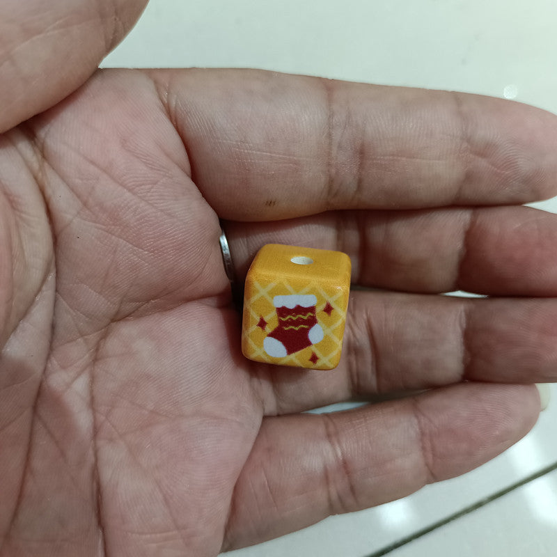 Wholesale 200pcs 15mm Painted Christmas Cubes DIY Handmade Beads