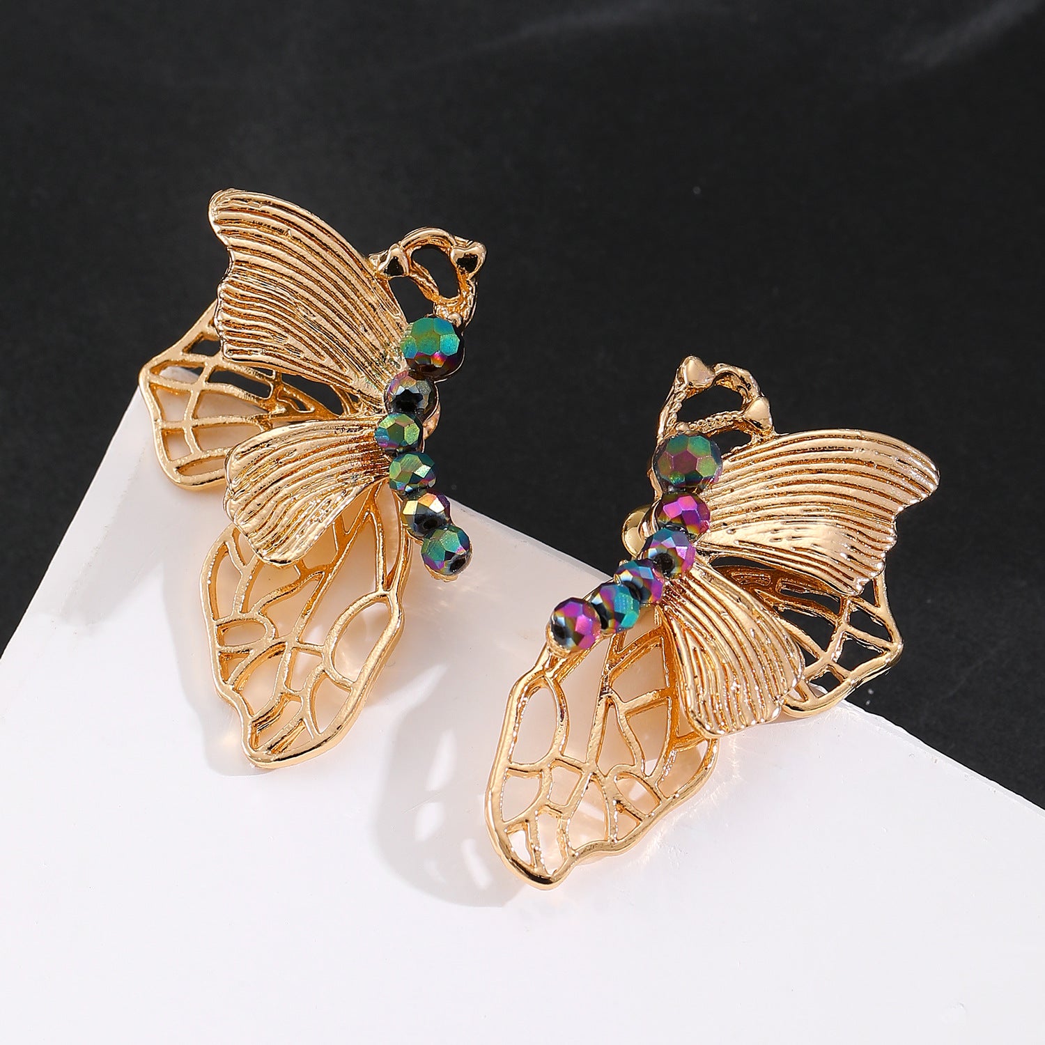 Wholesale Gothic  Butterfly Hollow Stud Earrings For Women Alloy Party Jewelry Accessory