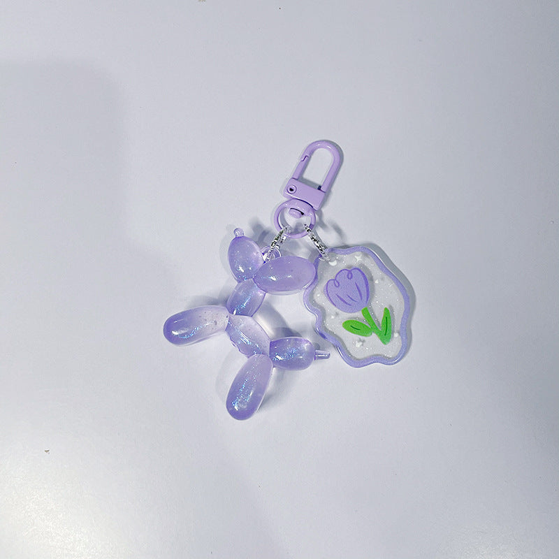 Keychain de perro con globo de aire acrílico acrílico al por mayor