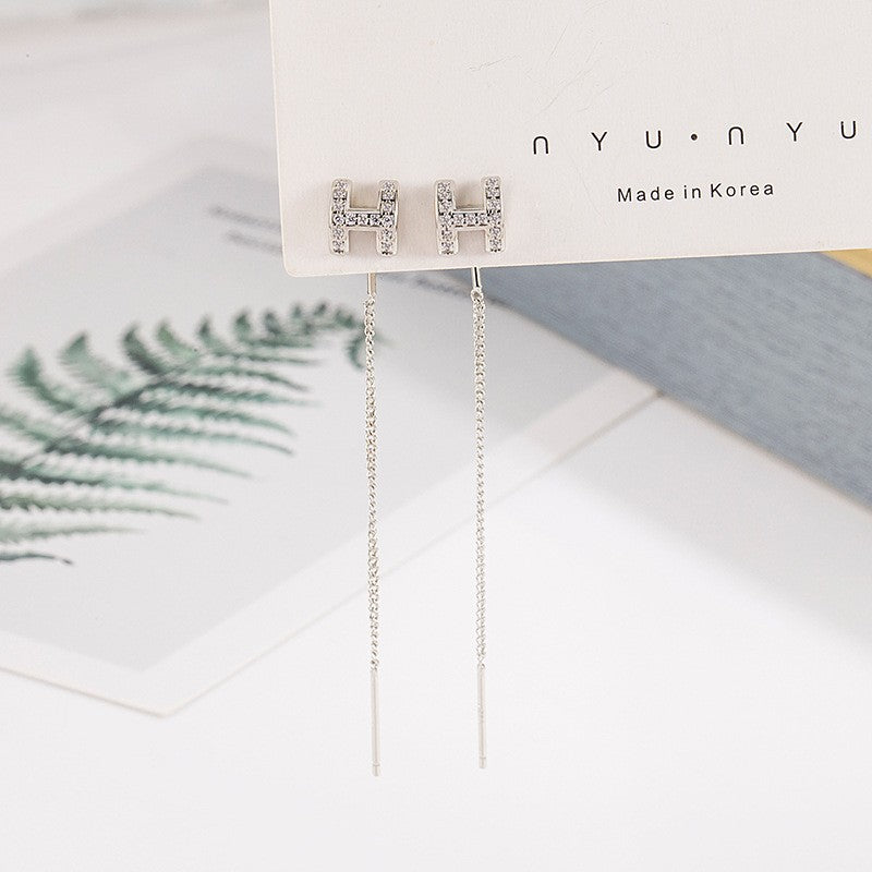 Wholesale Temperament long round face slim galaxy tassel earrings