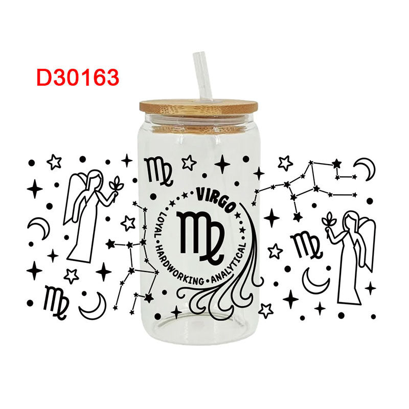 Wholesale  Black and white style  16oz Cup UV DTF Wraps 16oz Cup UV DTF Wraps