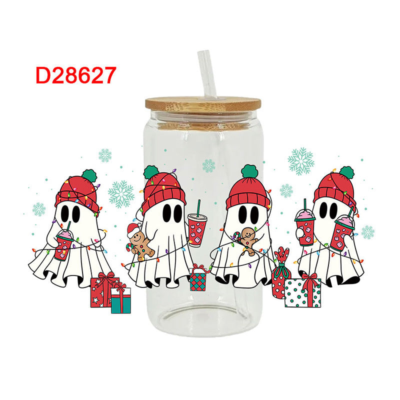 Wholesale Christmas gingerbread man  16oz Cup UV DTF Wraps
