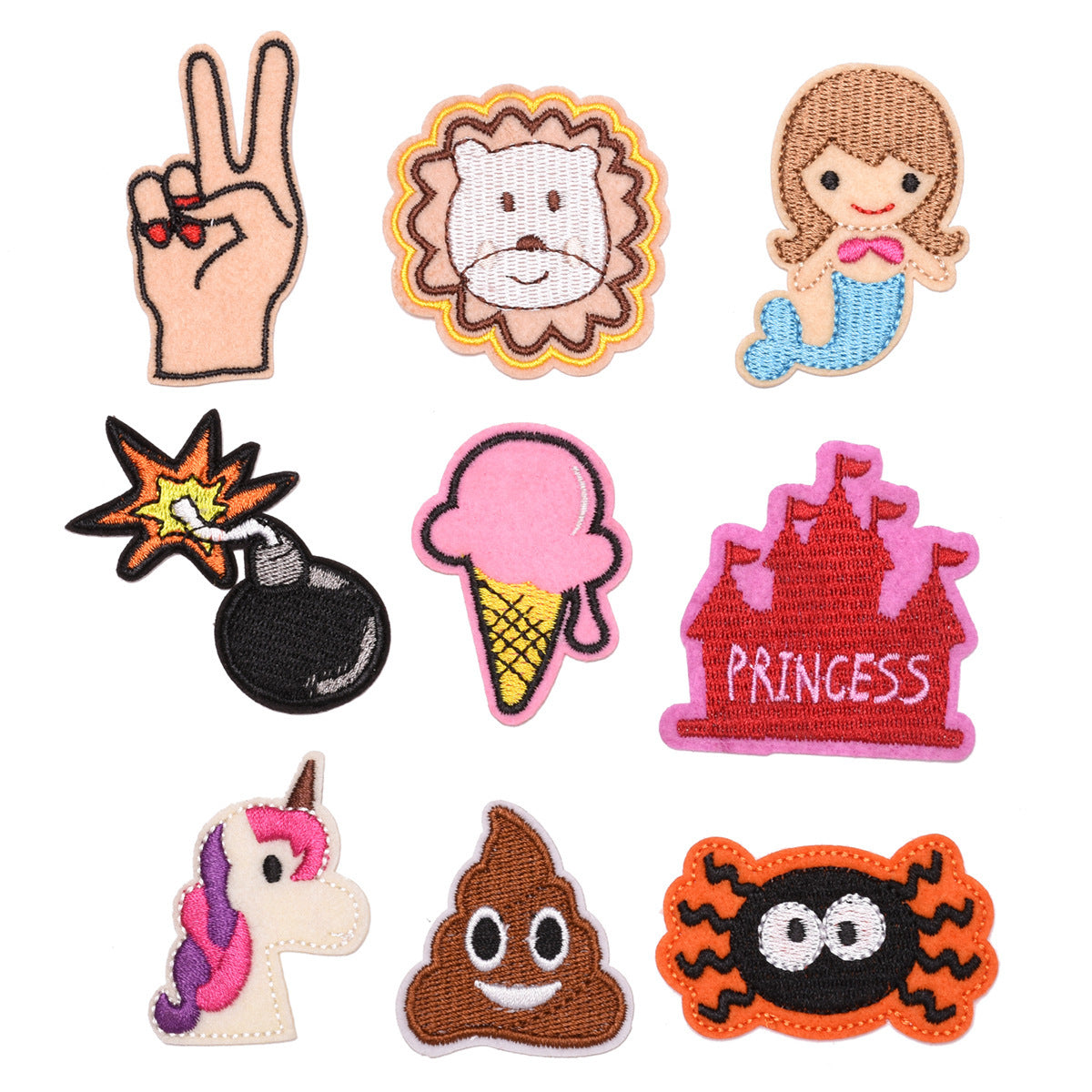 Wholesale Cloth Cartoon Embroidered Patch Set 9 Styles Sew Iron On Applique For Clothing DIY Craft Supply