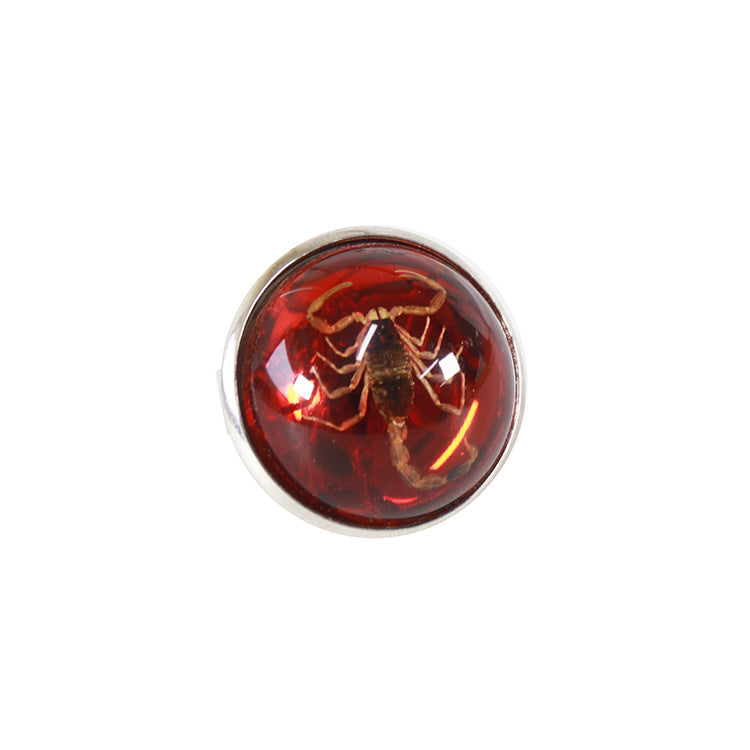 Wholesale12pcs Scorpion Amber Color Round Bottom Ring