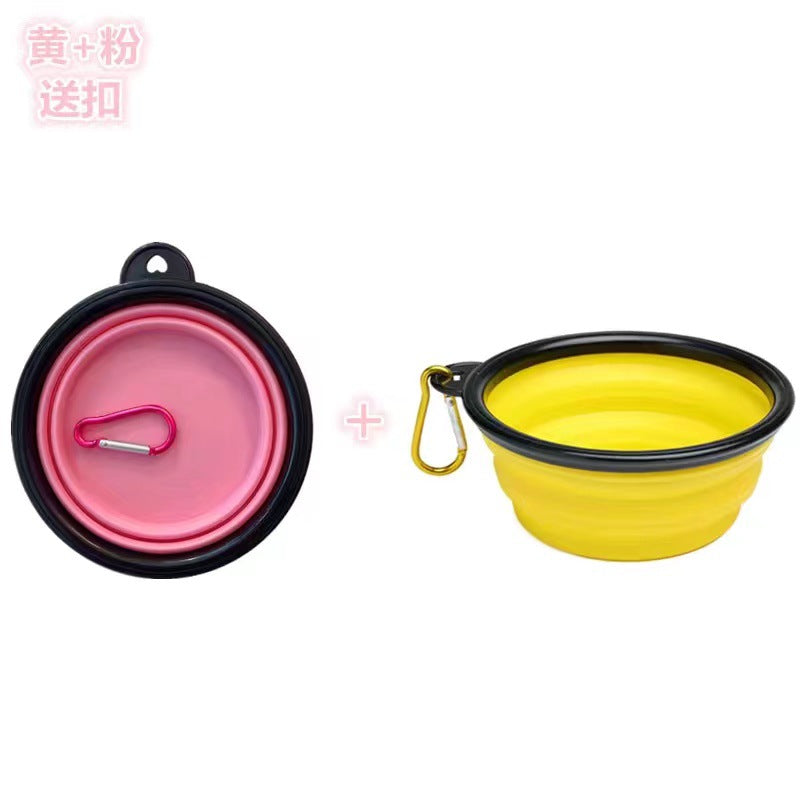 Wholesale pet folding silicone dog bowl small dog travel portable traveling portable drinking bowl cat food bowl bowl.