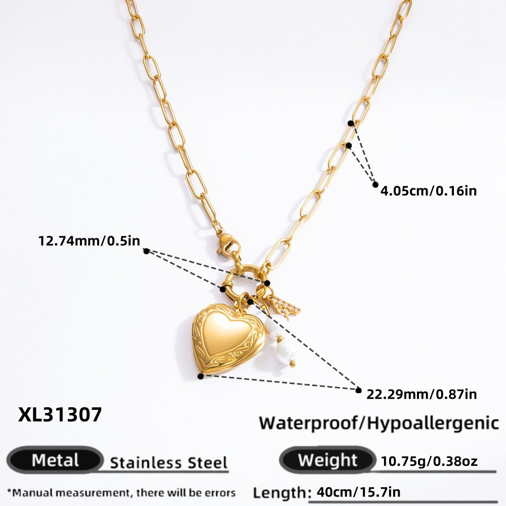 Wholesale INS style handmade pearl heart pendant