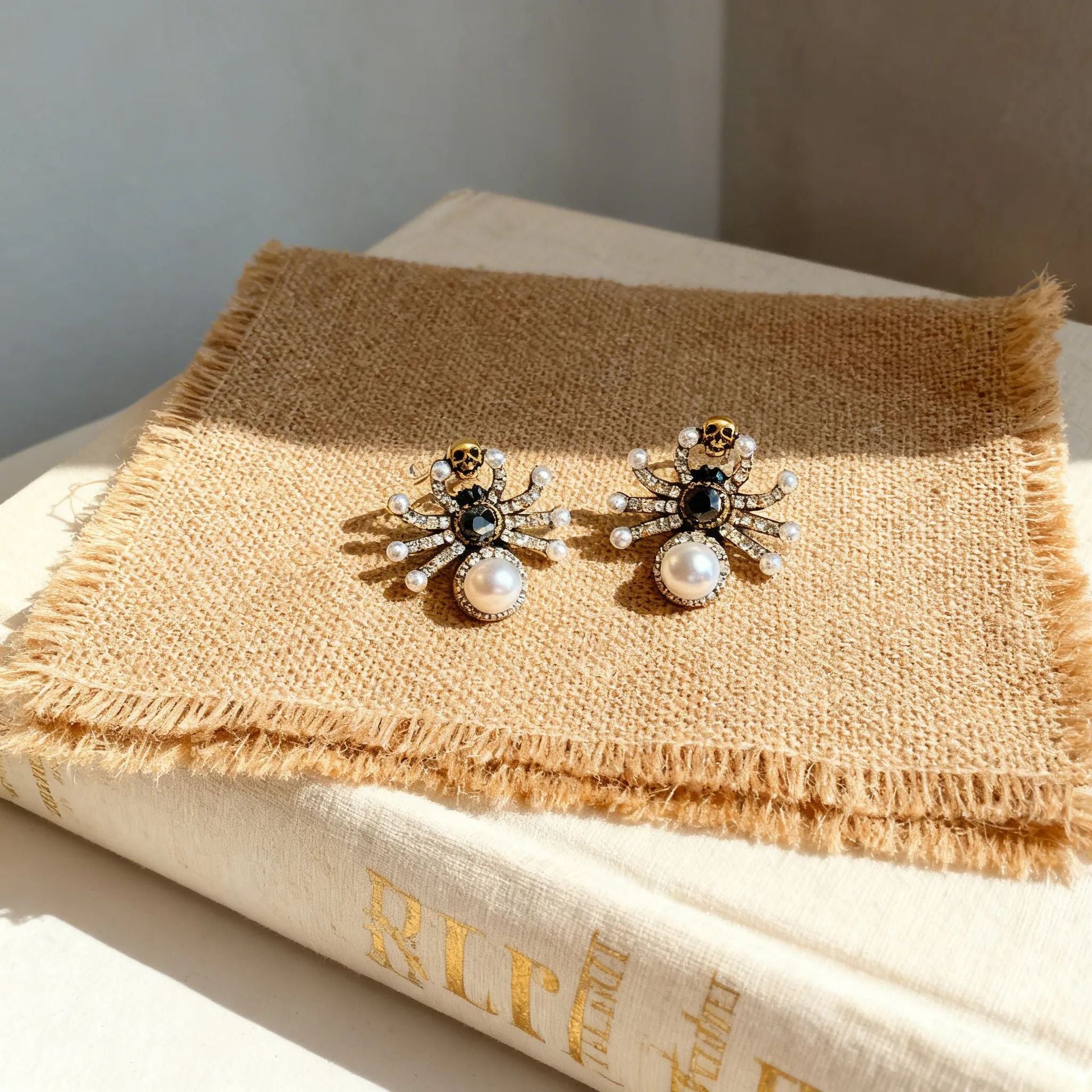 Wholesale Pearl Skull  Earrings Vintage Gothic Party Jewelry Accessory For Women