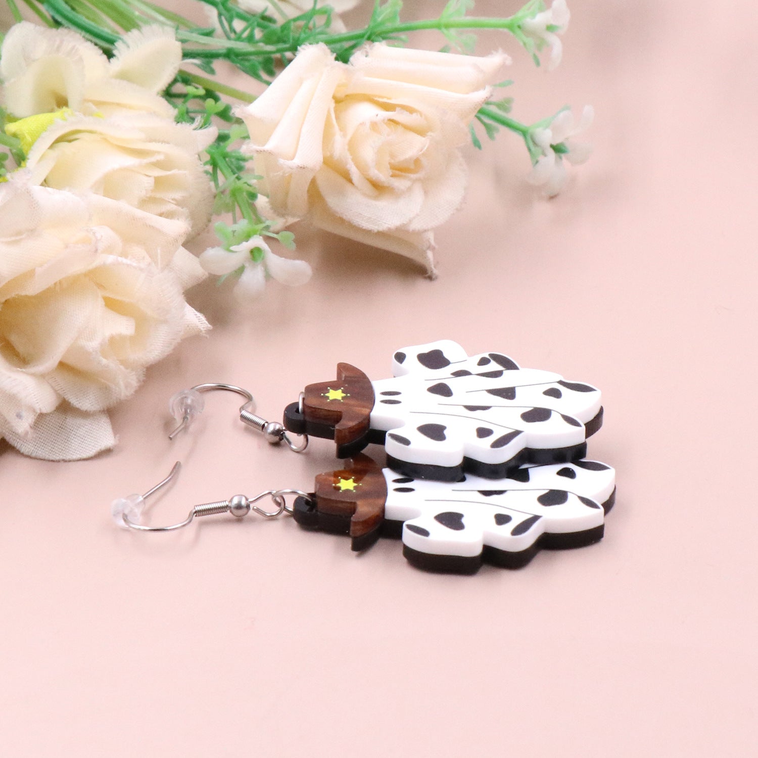 Wholesale New Western Denim Ghost Drop Earrings Halloween Vintage Acrylic Earrings