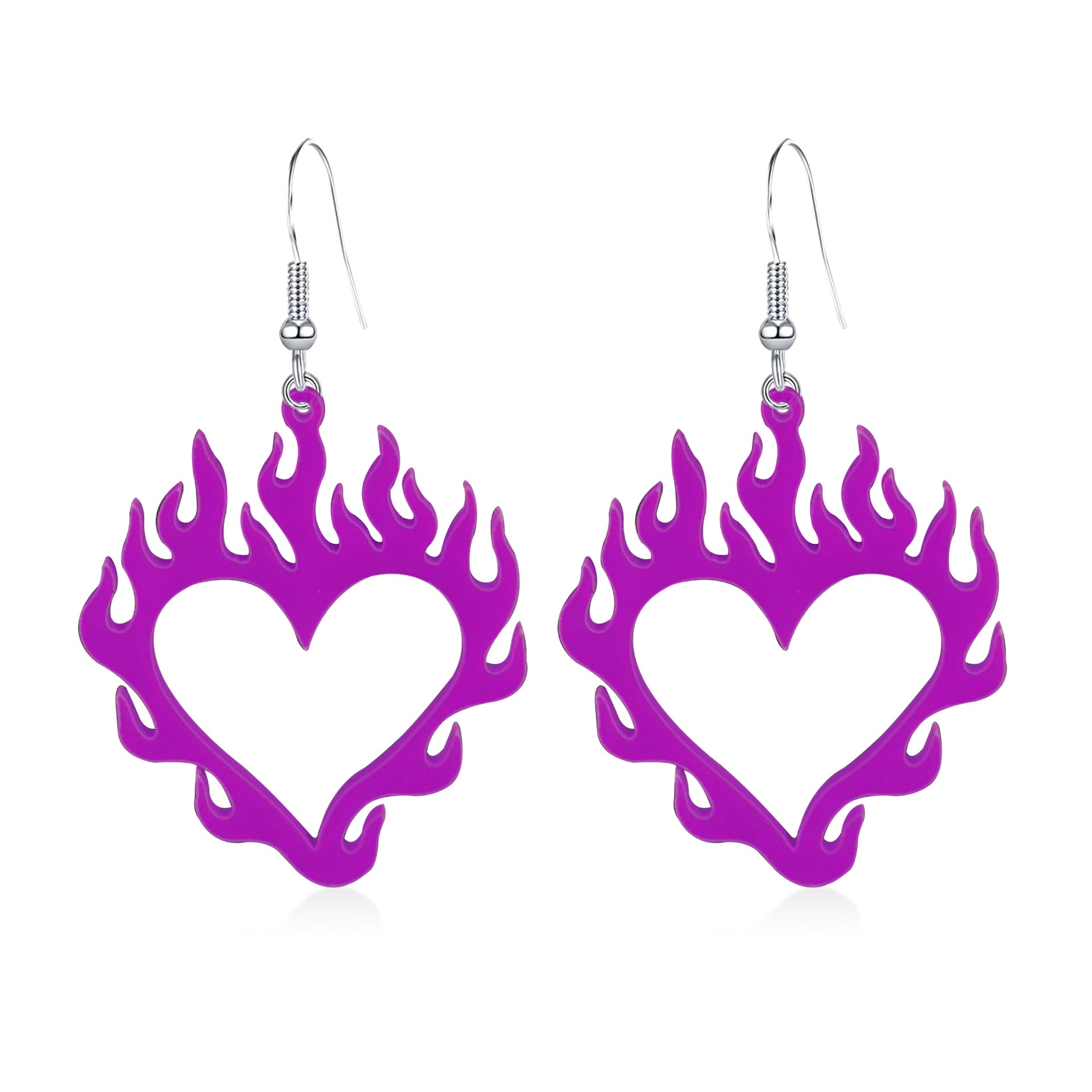 Wholesale Halloween Heart Flame Acrylic Earrings