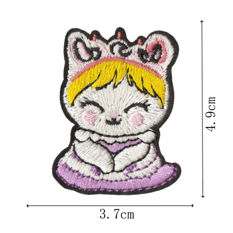 Wholesale Cartoon Kitten Embroidered Iron On Patches 9Pcs Decorative Fashion Accessory For Clothing Towel DIY Gift Boutique Resale
