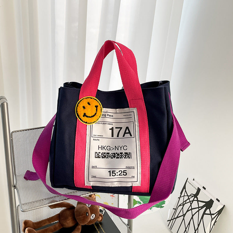Wholesale Cute One-shoulder Casual Candy-colored Canvas Bag