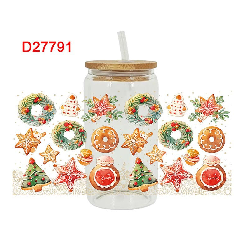 Wholesale Christmas House Cartoon Series 16oz Cup UV DTF Wraps