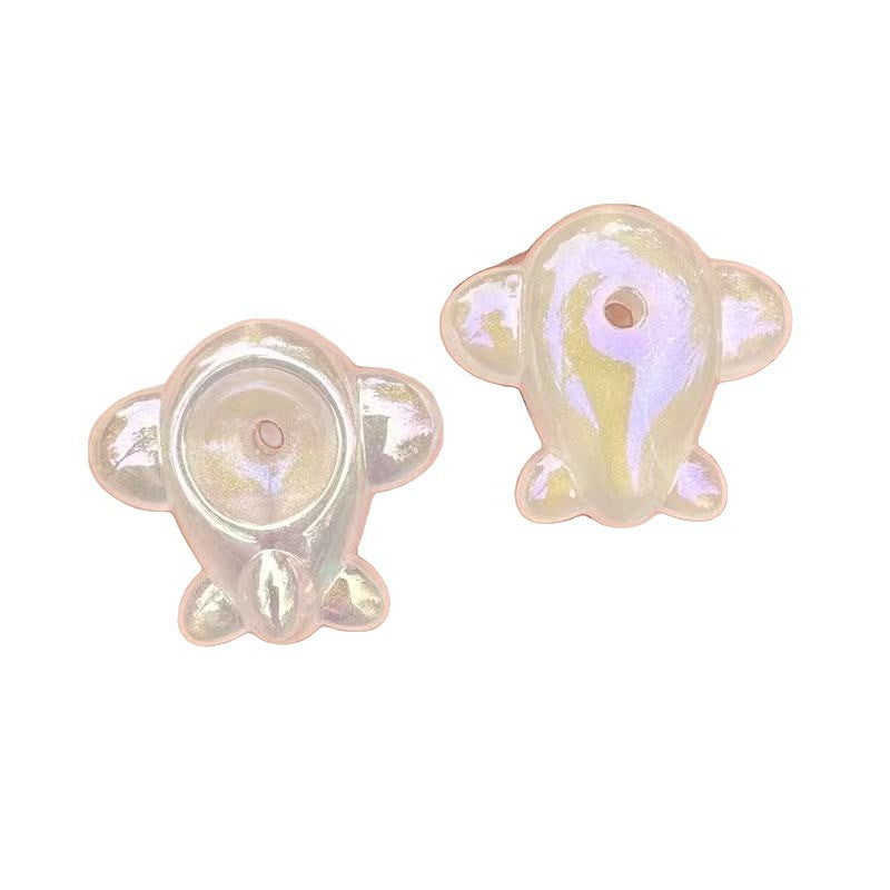 Wholesale 20pcs/pack Acrylic Beads with iridescent UV glitter starry sky effect straight holes.