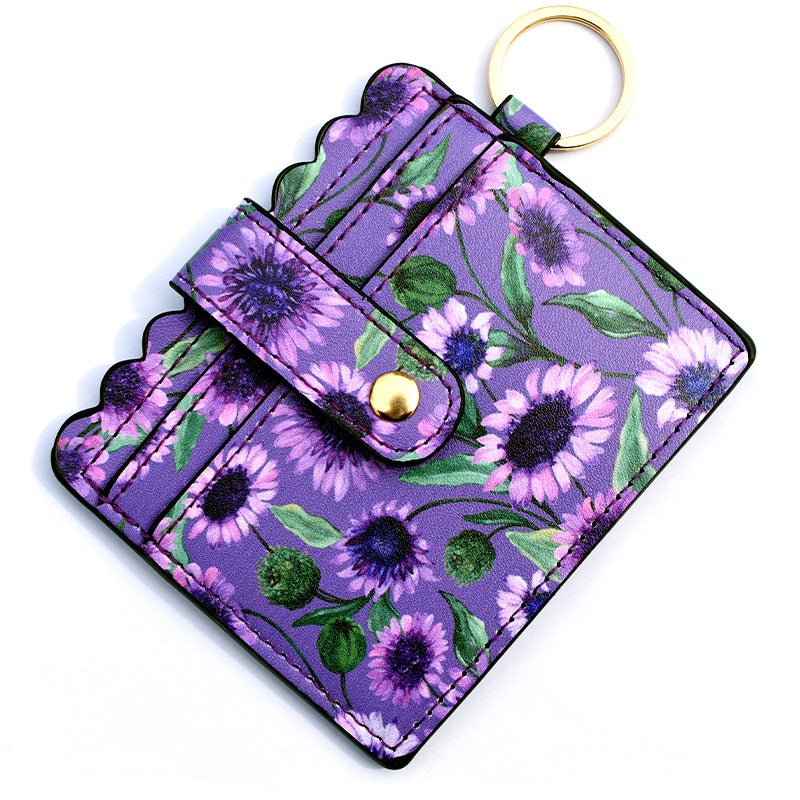 Wholesale PU Leather Leopard Purse Keychain
