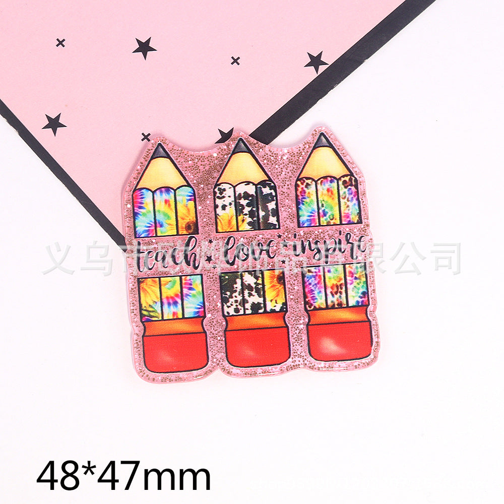 Wholesale 10pcs Cartoon Glitter Letters Love Jewelry Accessories DIY Patch FlatBack