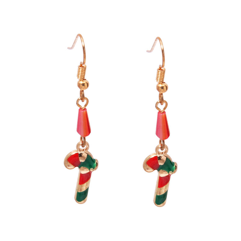 Wholesale Christmas Colored Bell Snowflake Christmas Tree Alloy Earrings