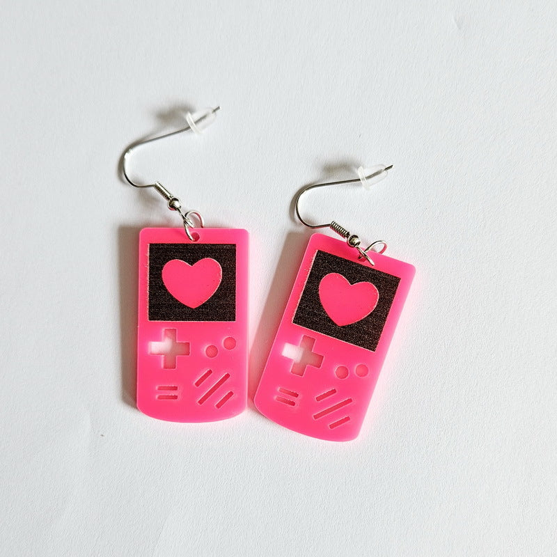Wholesale Valentine's Day Love Game Console Tape Record Mobile Phone Acrylic Earrings
