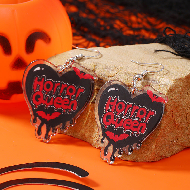 Wholesale  Dark Skull Acrylic Earrings