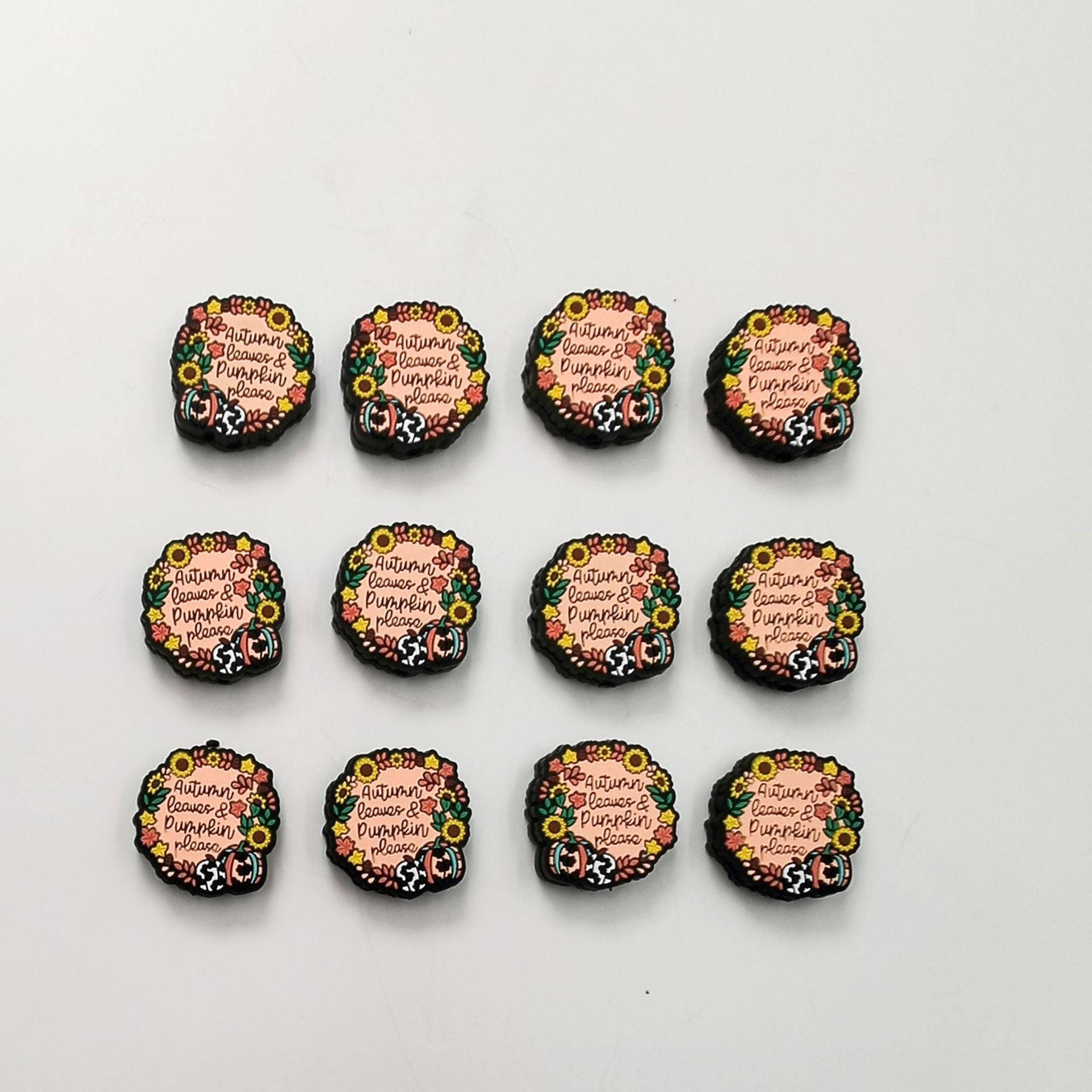 Wholesale 10pcs Cartoon Letters Leopard Print Flowers Creative Silicone Beads