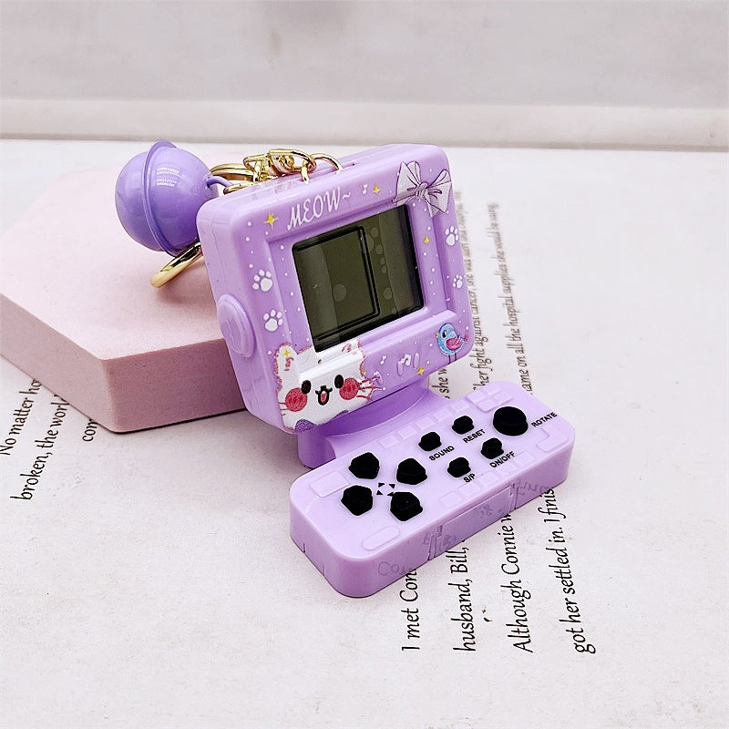 Mini Keychain de la consola de juego Handheld Mini de ABS Tetris.