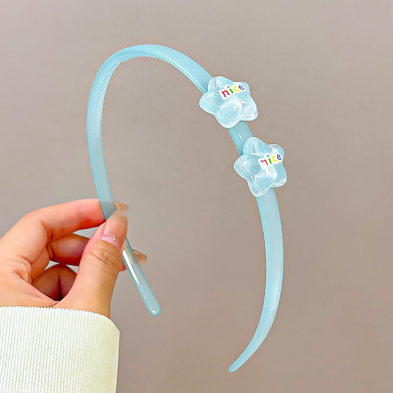 Wholesale Transparent jelly color headband cute cartoon headband with teeth non-slip