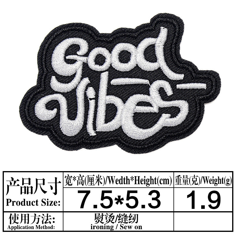 Wholesale Black And White Embroidered Letter Patches Set Of 16 For Clothes Bags Towels Fashion Decorative Gift Resale