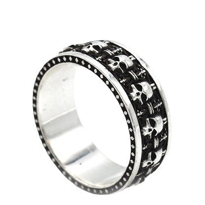 Wholesale S925 silver vintage skull ring