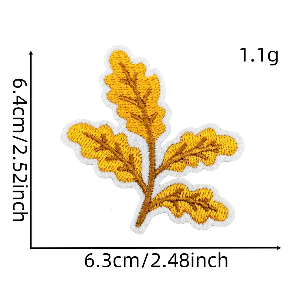 Wholesale Cartoon Autumn Harvest Embroidered Patches Pumpkin Maple Leaf Honey Pot Party Applique Decorative Craft Supply For Clothing Resale