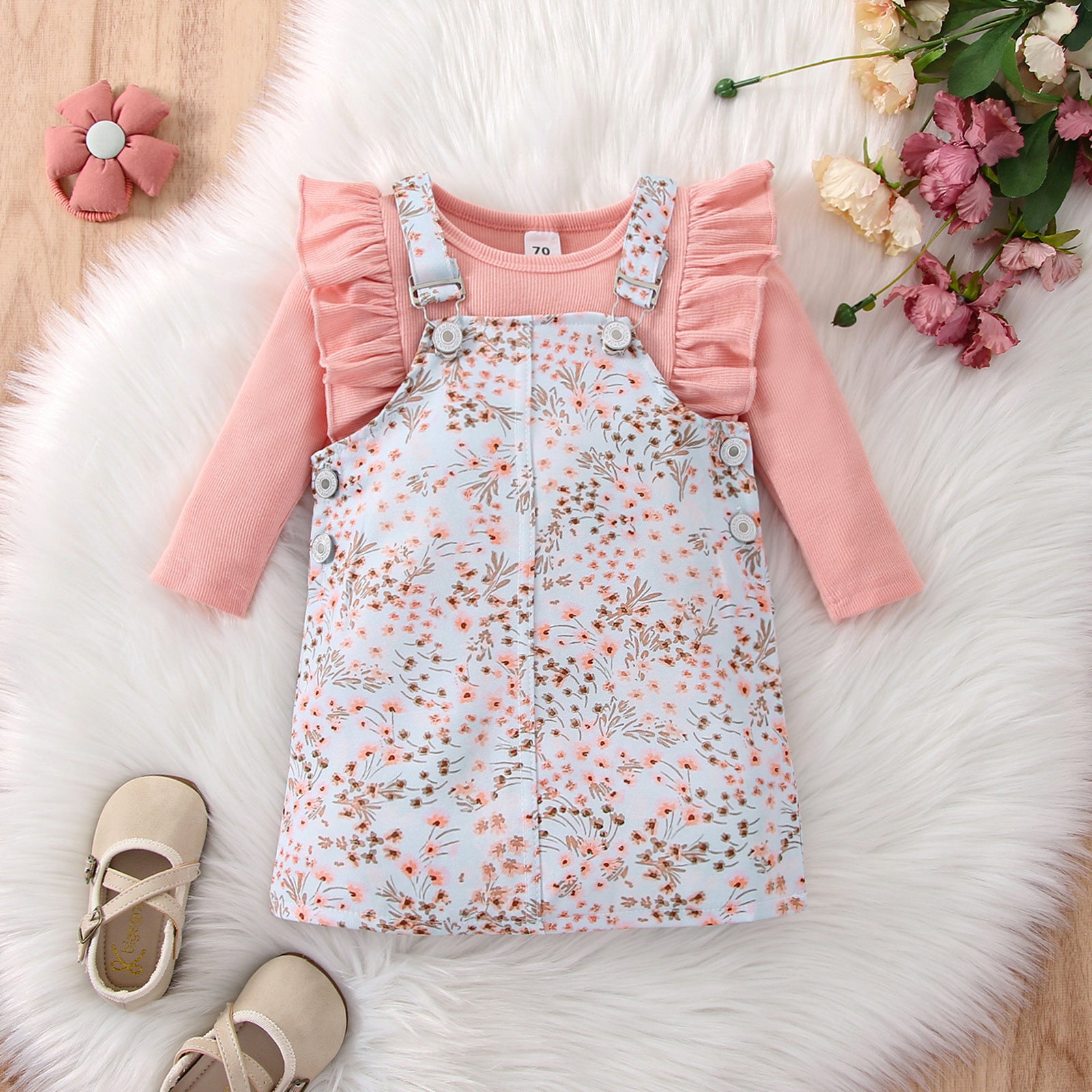 Wholesale Autumn and Winter Lace Floral Leopard Print Baby Clothes