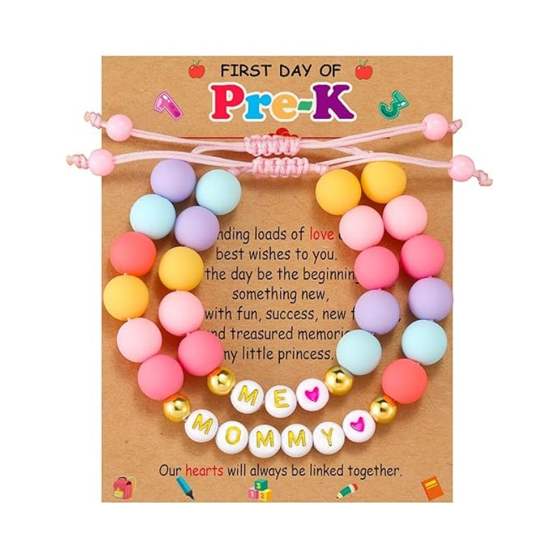 Wholesale Rainbow letter colored sliced soft ceramic bracelet