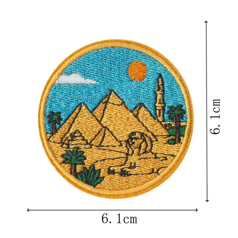 Wholesale World Landmark Embroidered Iron On Patches 9 Pack Commemorative Souvenir Badge Style No Sew DIY Decorative For ets Craft Accessory