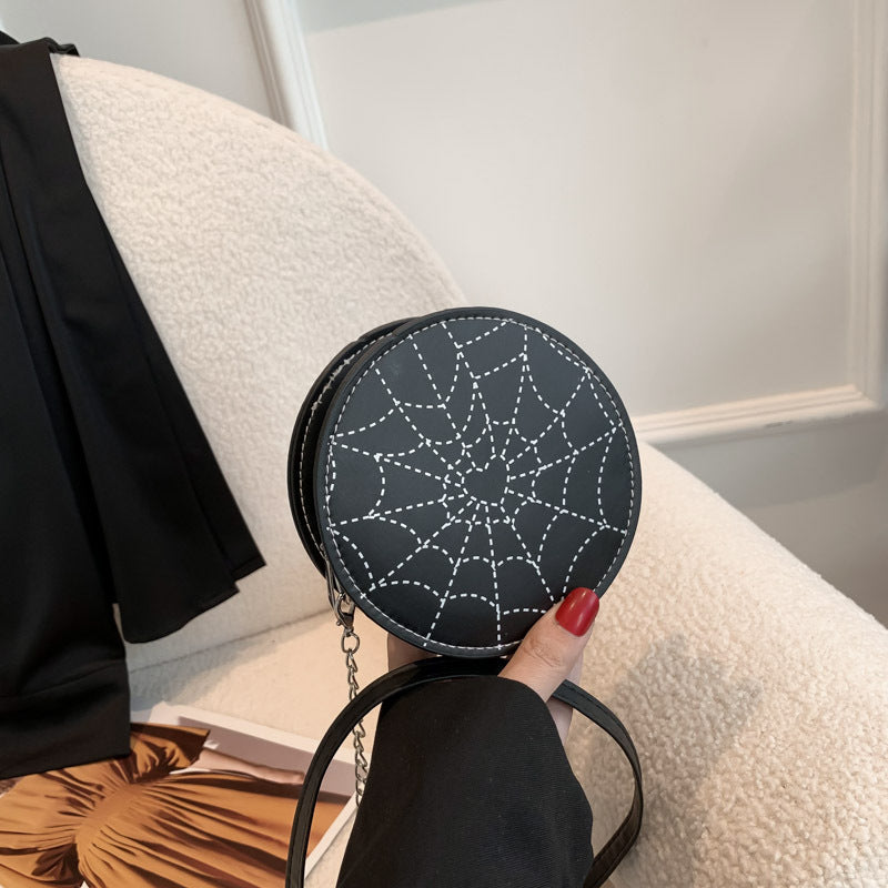 Wholesale Heart Shape Spider Web Casual Small Round Bag Crossbody Bag