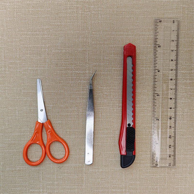 Wholesale DIY small house tool set scissors tweezers ruler tool glue