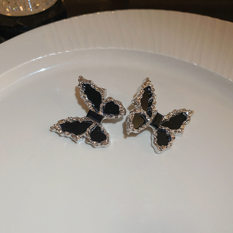 Wholesale Diamond Butterfly Chain Drawstring Necklace Earrings Ring Set