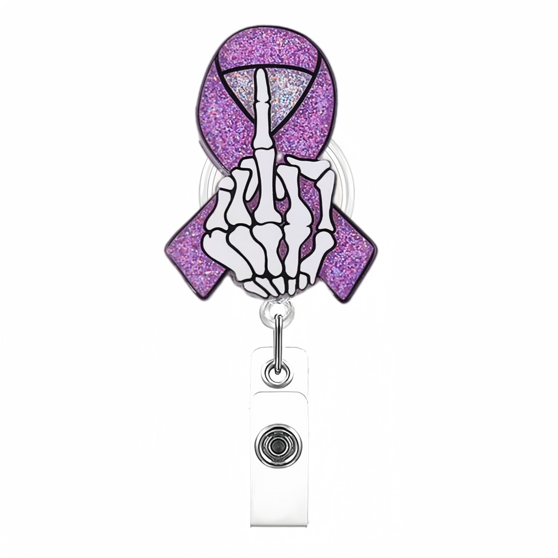 Wholesale Blackened Skeleton Medical Easy Pull Buckle  Badge Reels