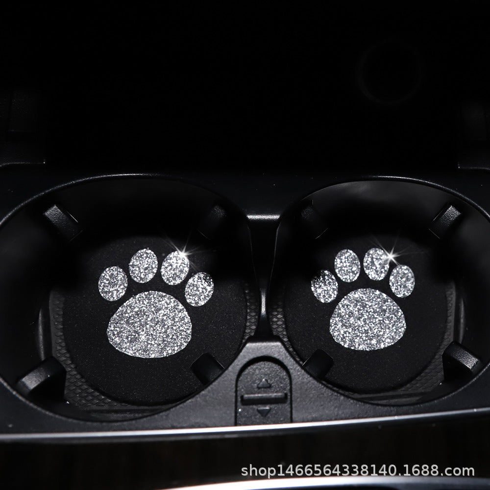 Wholesale Hot Stamping Dog Paw Print Foaming Material Car Tea Coaster Anti-slip Mat