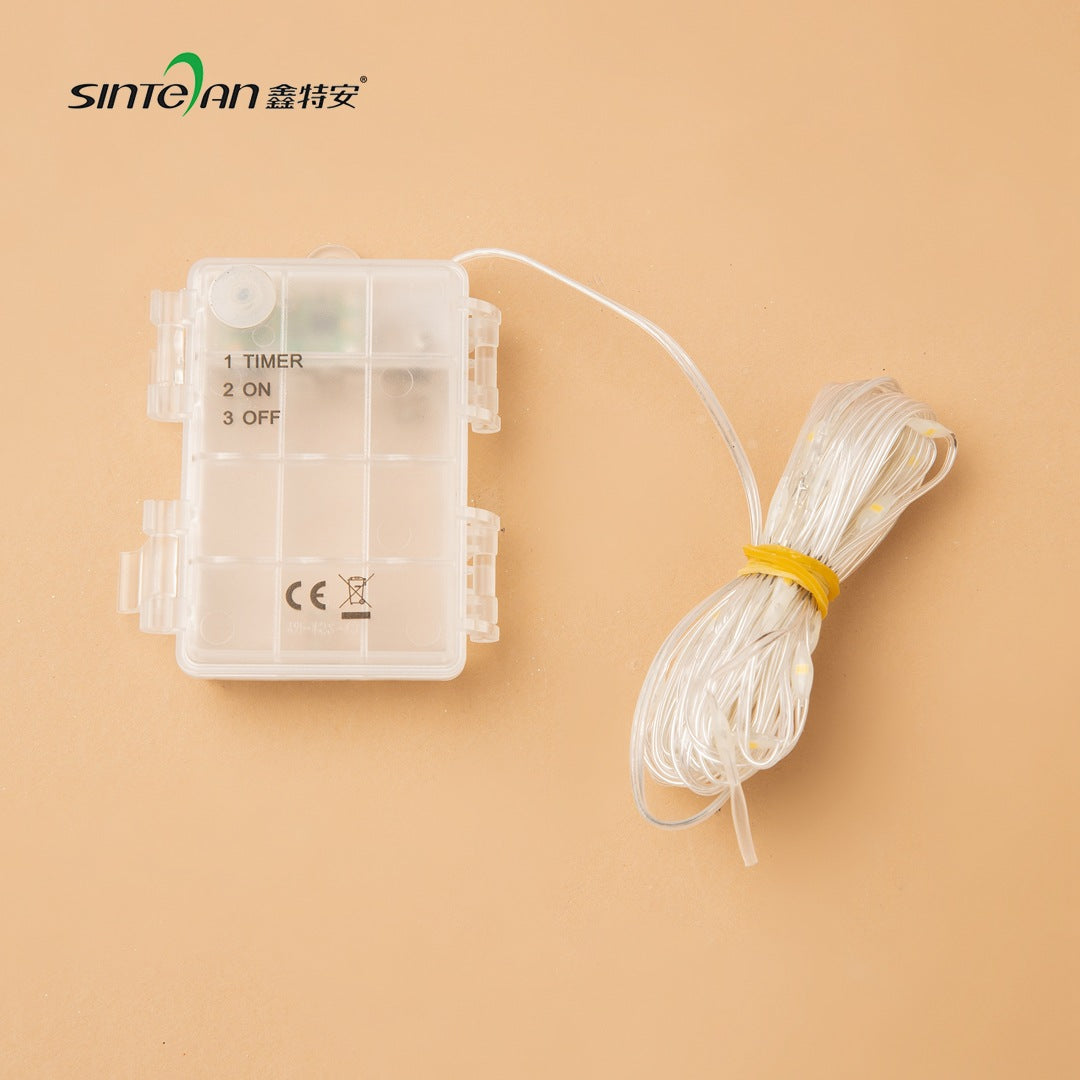 Wholesale Christmas tree light string warm white lighting LED low voltage light anti-electric shock button battery copper Christmas light