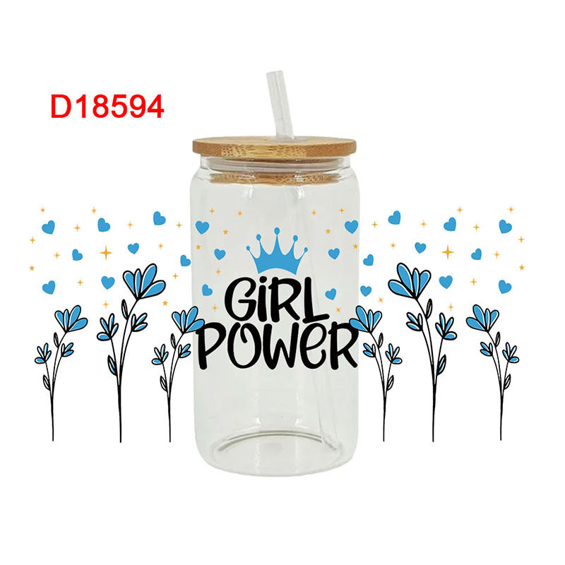 Wholesale Cartoon Fresh Floral Theme 16oz Cup UV DTF Wraps