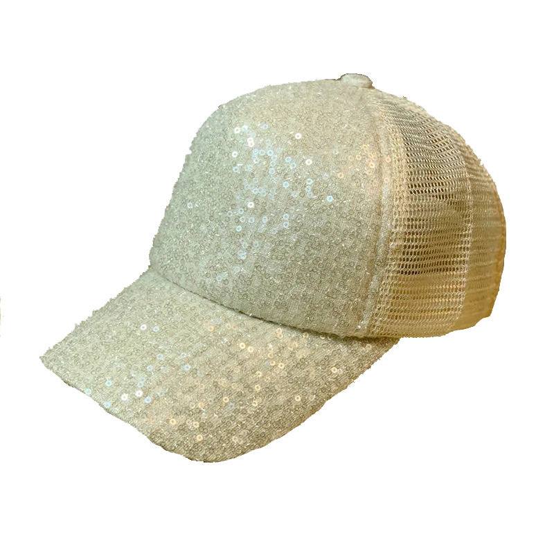 Wholesale Crystal Silk Small Sequin Baseball Net Cap